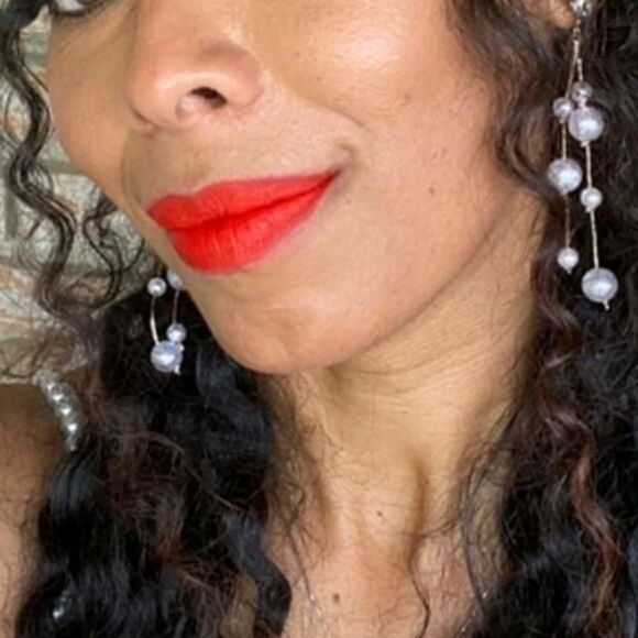 Gold Pearl Long Tassel Drop Dangle Earrings Wedding, Bridal, Statement 💖2/$30 - Picture 5 of 12